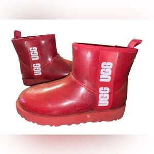 CLASSIC UGG Clear Mini Red Waterproof Ankle Boots